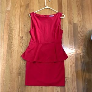Red Bodycon Peplum Dress